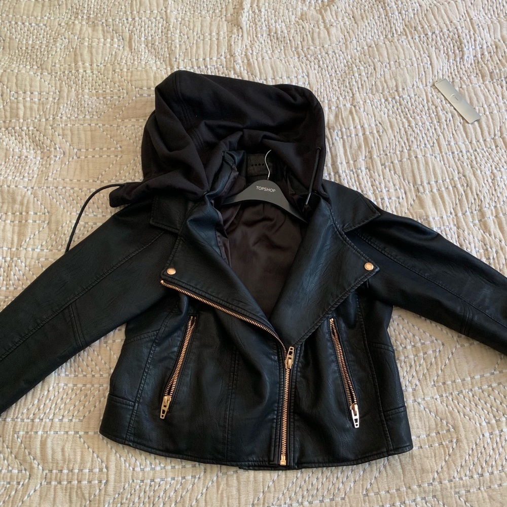 BLANK NYC faux leather moto jacket